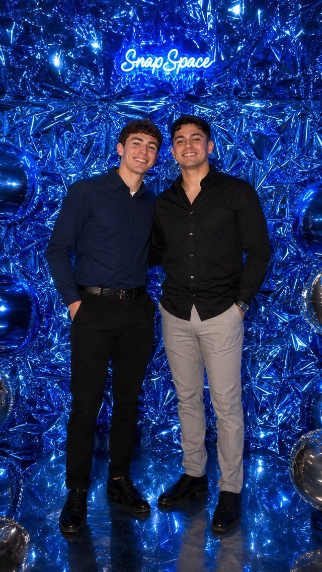Blauer Hintergrund Photo Booth